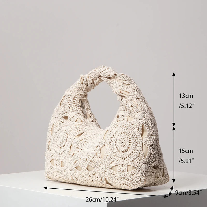 Boho Woven Beach Tote Bag | Handmade-Style Wicker Handbag for Women