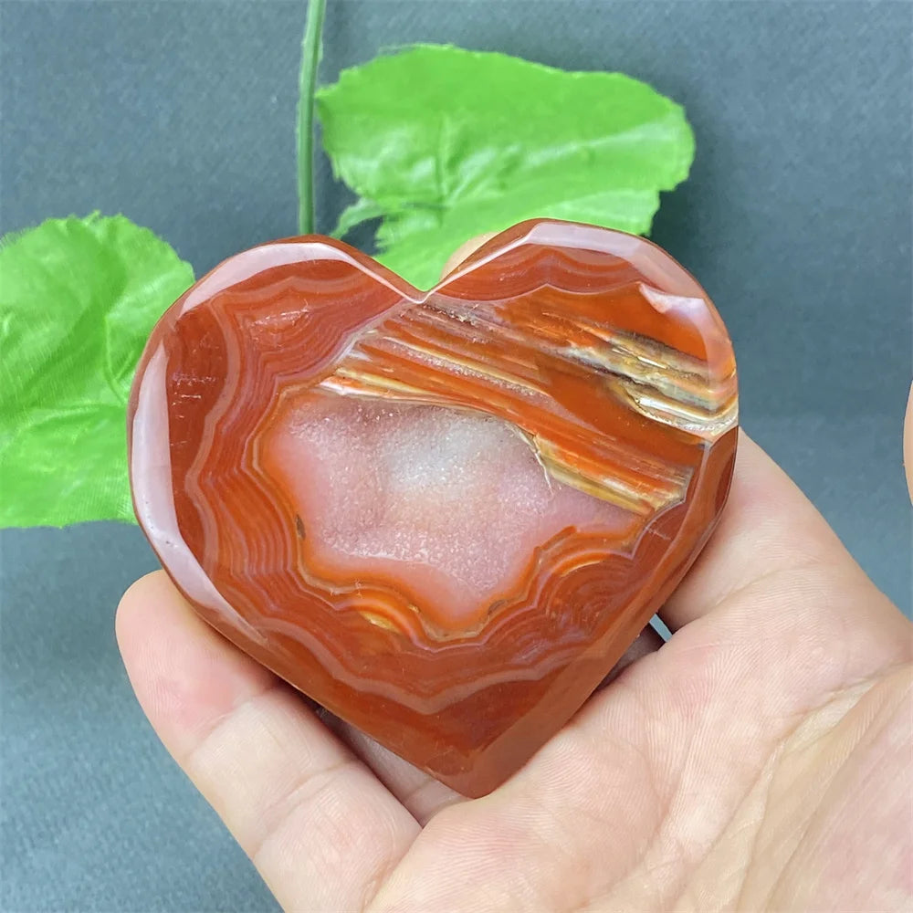 Natural Red Agate Geode Heart – Crystal Home Decor & Feng Shui Gift