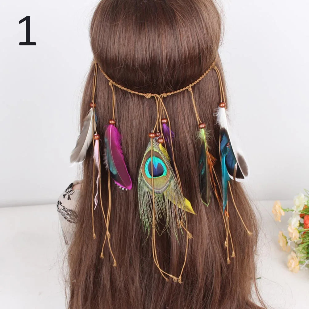 Boho Feather Headband – Adjustable Festival Hair Accessory