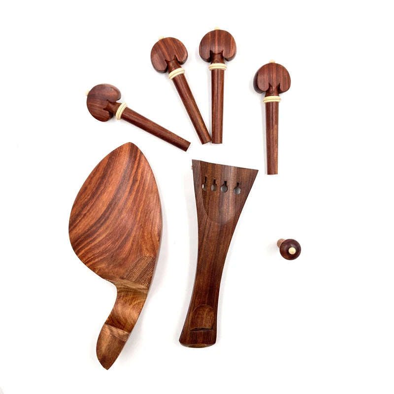 1sets of 15"-16" viola Red rosewood fittings parts accessories,Tailpiece+Tuning pegs+Endpins+Chin rest/Chin Holder