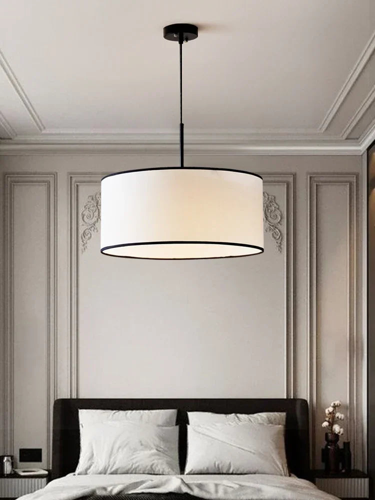 Vintage Nordic Fabric Hanging Lamp for Kitchen Restaurant Living Room Home Decor Suspension Luminaire Cloth Pendant Light