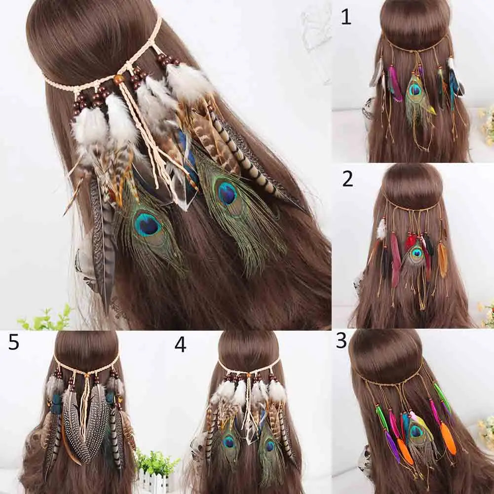 Boho Feather Headband – Adjustable Festival Hair Accessory