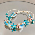 Boho Shell & Starfish Beaded Bracelet | Adjustable Coastal Charm Bracelet