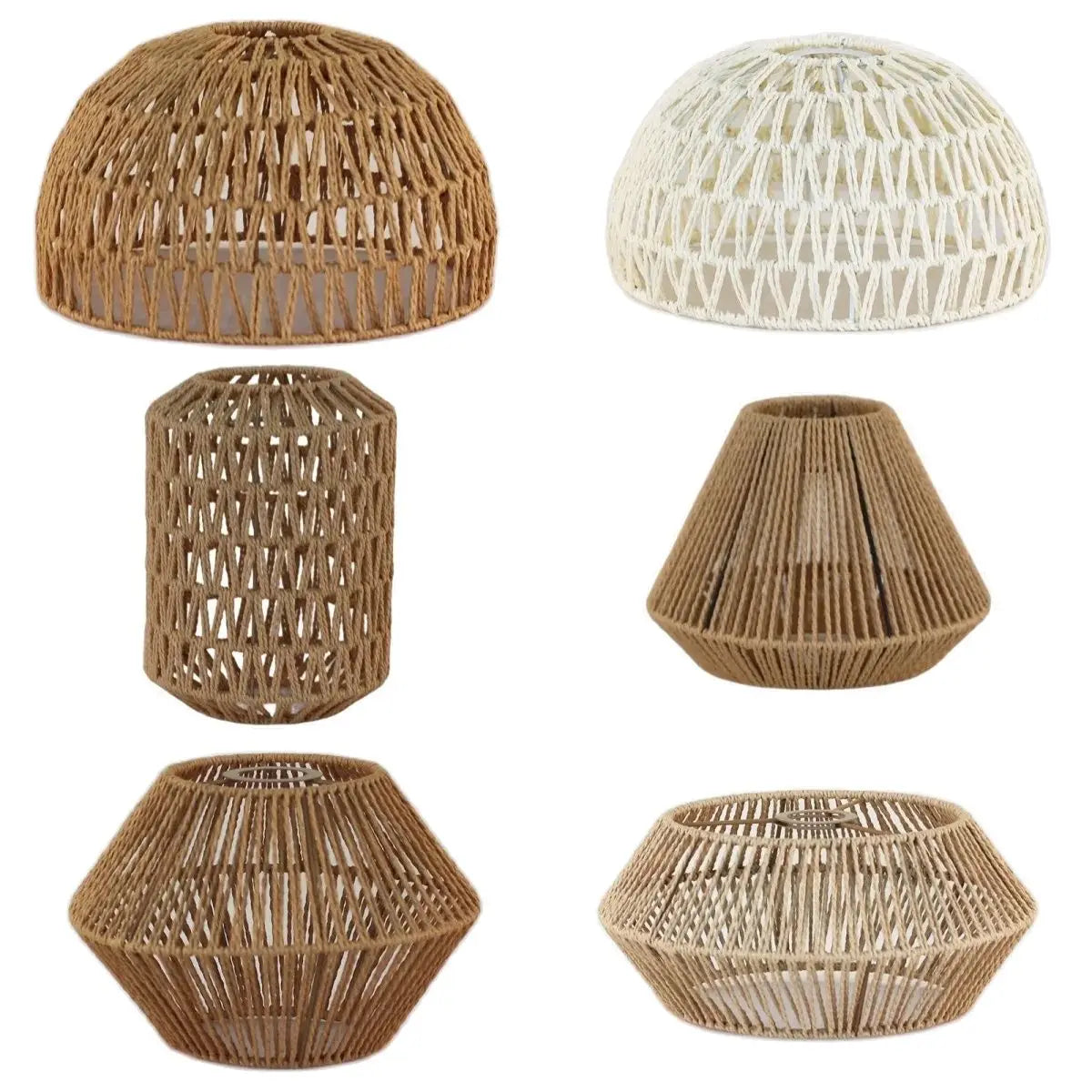 Decoration  Hand-woven Retro Paper-rope Lampshade Chandelier Rattan Light Cover For Cofe , Home, Hotel