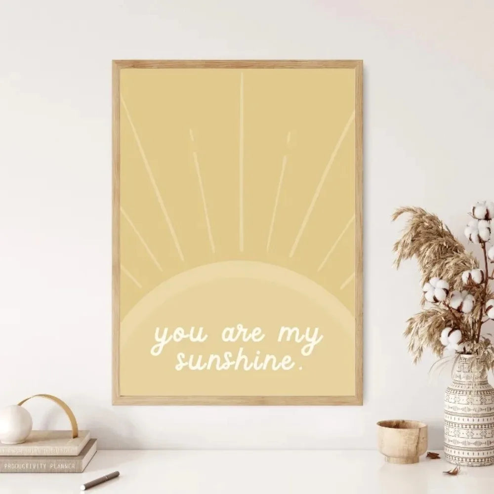 Boho Beach Surfer Canvas Wall Art | Sunset & Sea Wave Poster Print