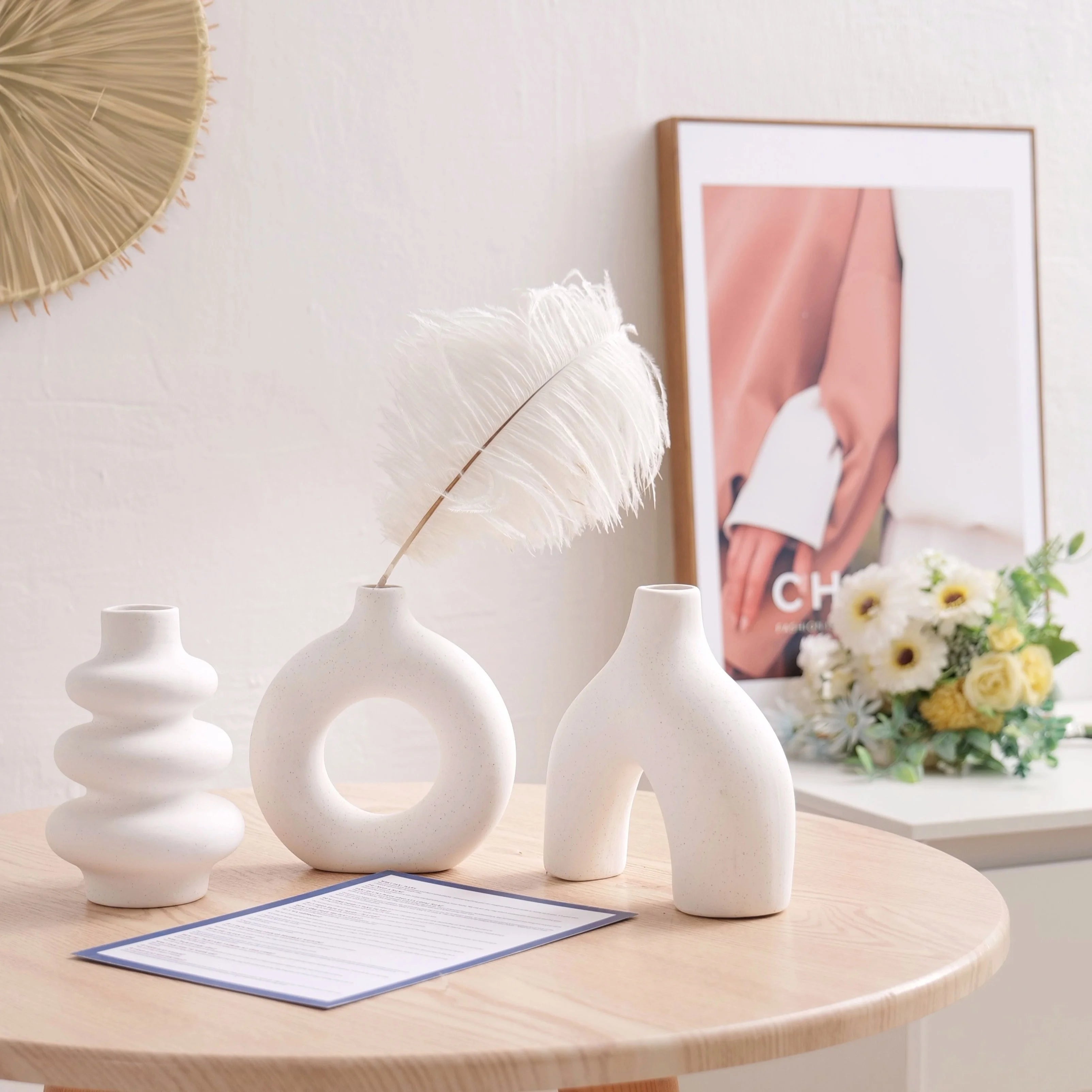 Bohemian Ceramic Vase Set | Decorative Home & Wedding Decor