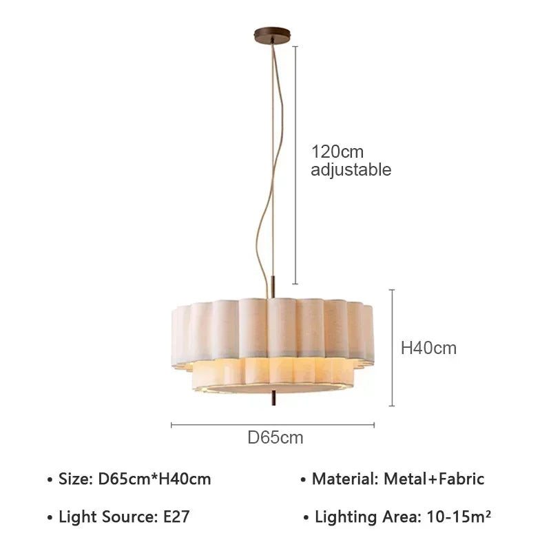 Fabric Pendant Chandelier Light – Modern Hanging Ceiling Lamp for Living Room, Dining Room & Bedroom