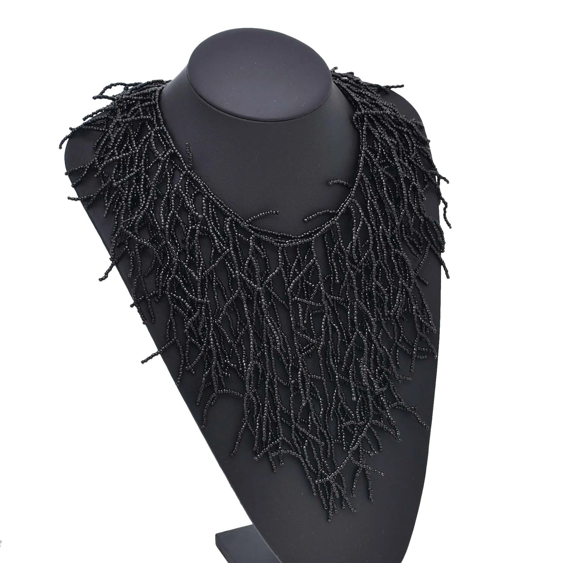 Boho Ethnic Statement Choker Necklace – Handmade Layered Collar Necklace
