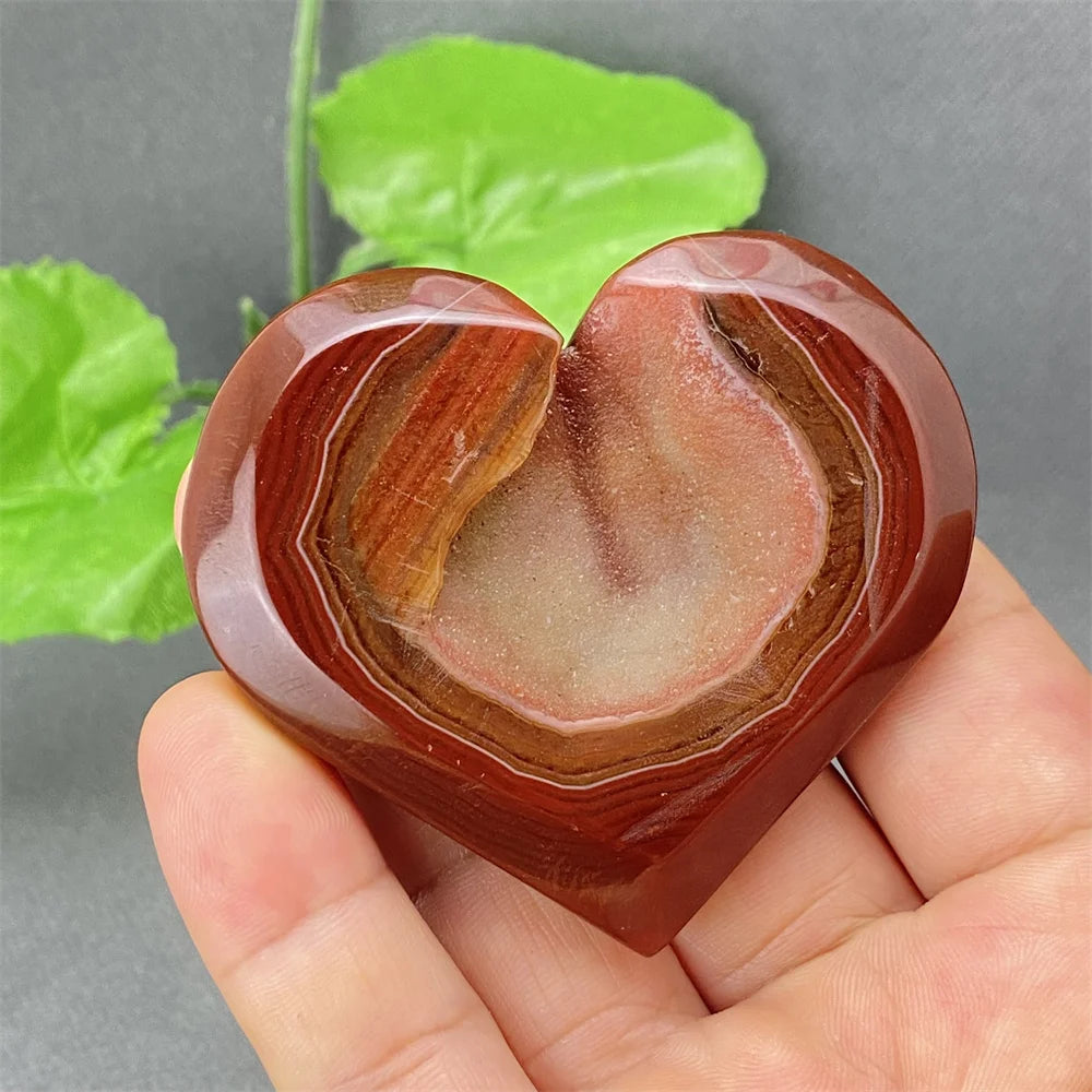 Natural Red Agate Geode Heart – Crystal Home Decor & Feng Shui Gift