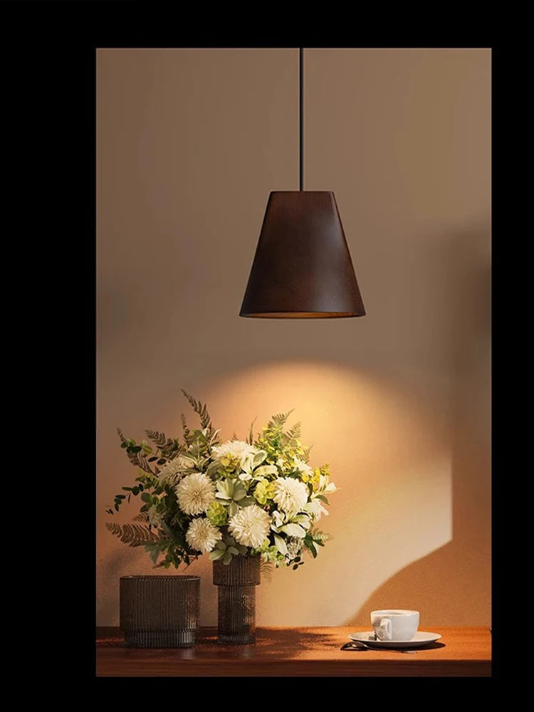 Modern Wooden Lamp for Dining Table Pendant Light Fixture Bedside Art Design Restaurant Solid Wood Lustres Home Decor