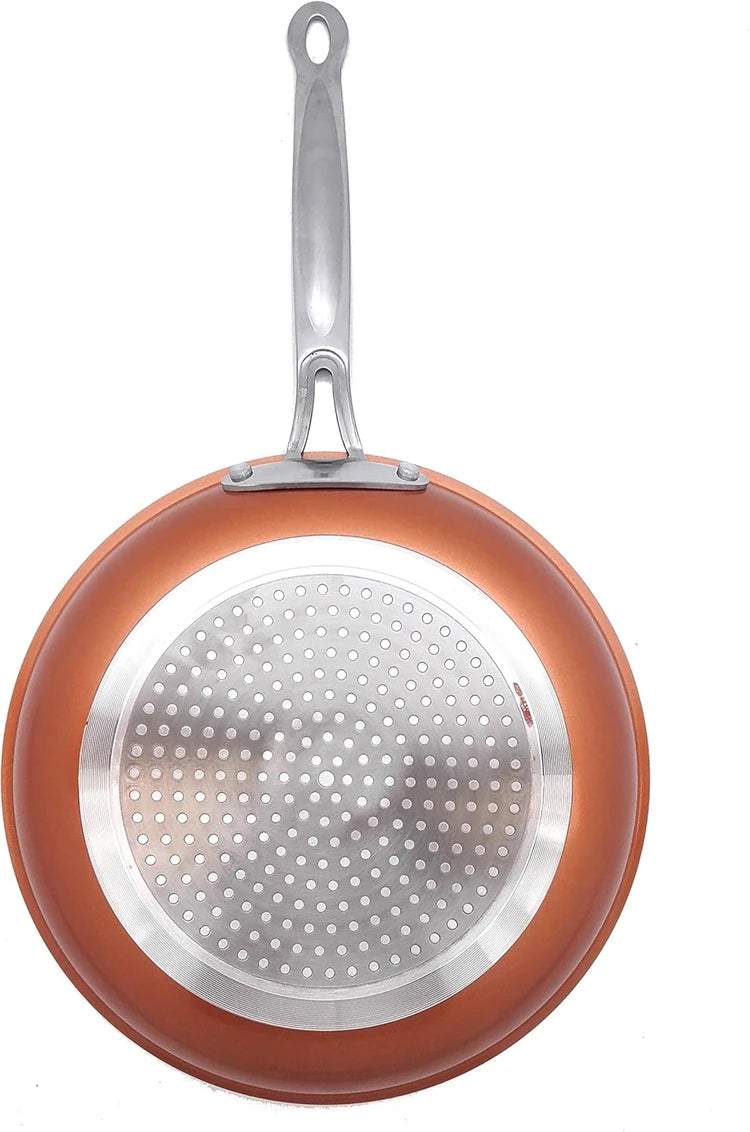 Copper Nonstick Frying Pan | Ceramic Coated Skillet for Gas & Induction Cooker