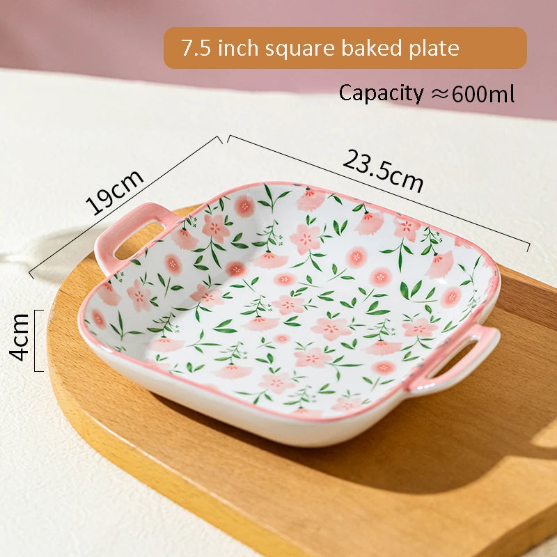 Korean Ceramic Bowl with Lid | Floral Glazed Rice & Soup Bowl