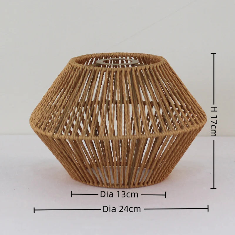 Decoration  Hand-woven Retro Paper-rope Lampshade Chandelier Rattan Light Cover For Cofe , Home, Hotel