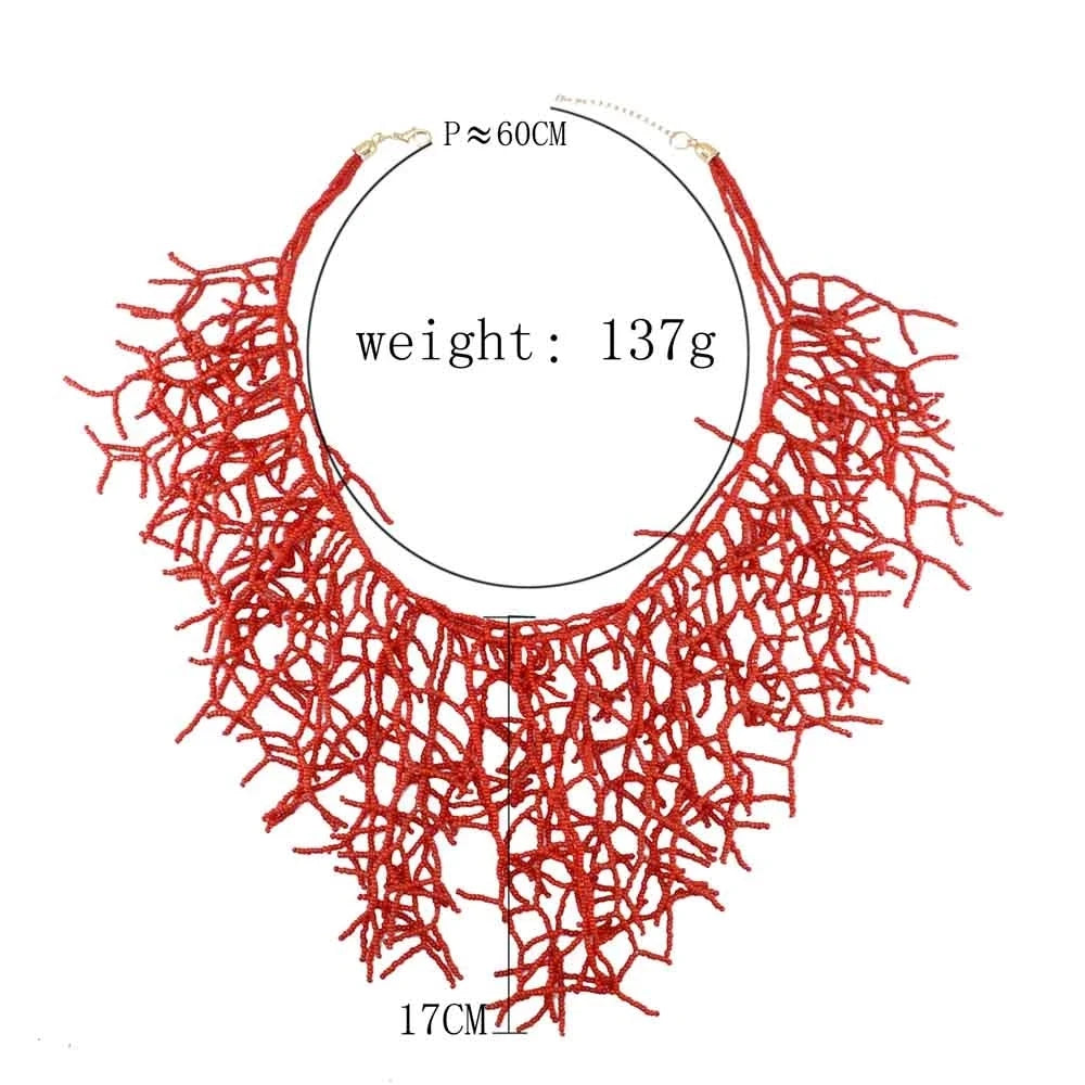 Boho Ethnic Statement Choker Necklace – Handmade Layered Collar Necklace