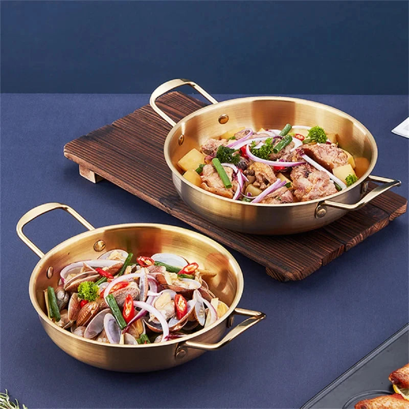Stainless Steel Cookware Set - Multi-Purpose Saucepan, Paella & Skillet for Home Cooking, Picnic & Seafood