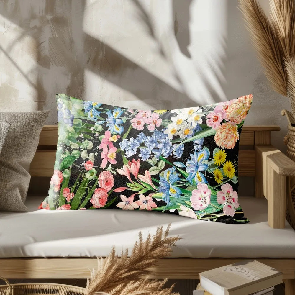 Home Decor Colorful Floral Patterned Pillowcase Suitable For Sofa Bedroom Car Pillow Cover Cushion Rectangular Back Cushion