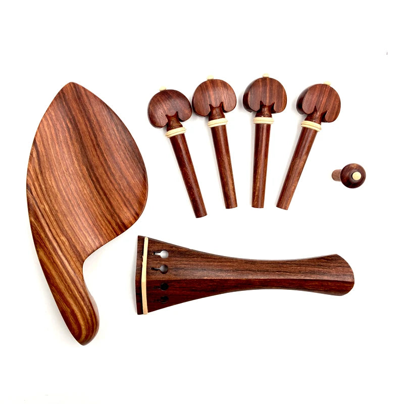 1sets of 15"-16" viola Red rosewood fittings parts accessories,Tailpiece+Tuning pegs+Endpins+Chin rest/Chin Holder