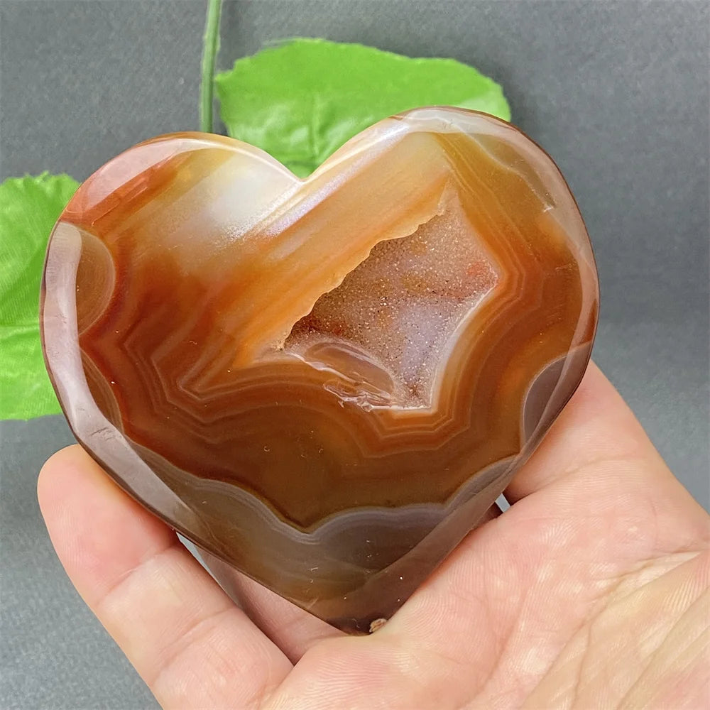 Natural Red Agate Geode Heart – Crystal Home Decor & Feng Shui Gift