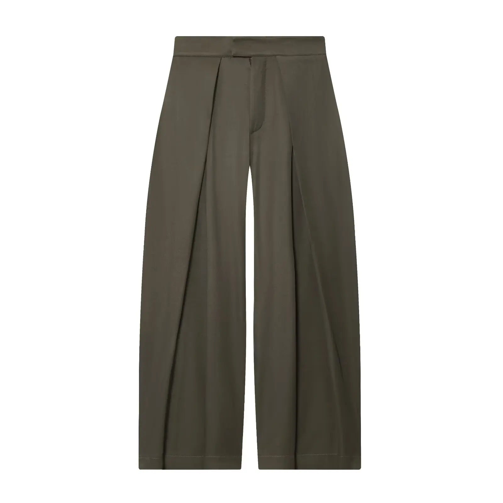 Women's Long Pants 2025 Autumn New Arrivals Military Green Pleated Loose Wide-Leg Pants Casual Fashion Stylish and Versatile