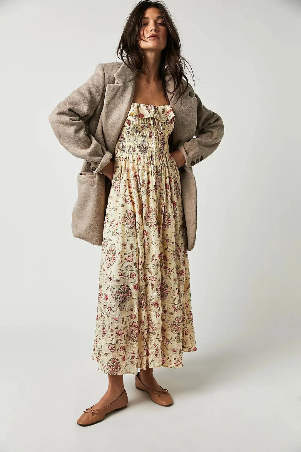 Backless Boho Maxi Dress | Puff Sleeve Empire Waist A-Line