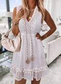 Boho Lace Embroidery Maxi Dress | Long Sleeve Beach Tunic