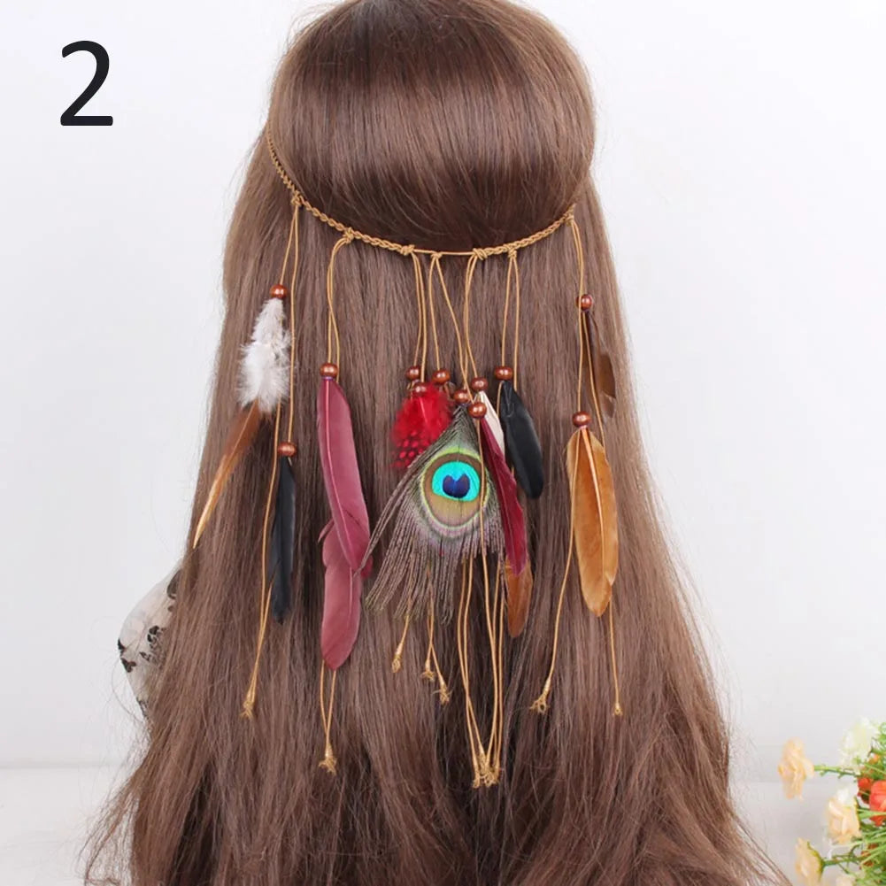 Boho Feather Headband – Adjustable Festival Hair Accessory