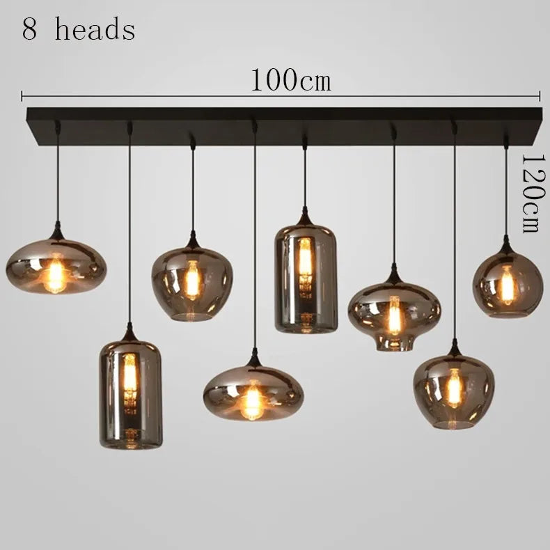 Modern LED Glass Ball Pendant Lamp for Living Room Bedroom Dining Kitchen - Indoor Hanging Chandelier Home Decor Light