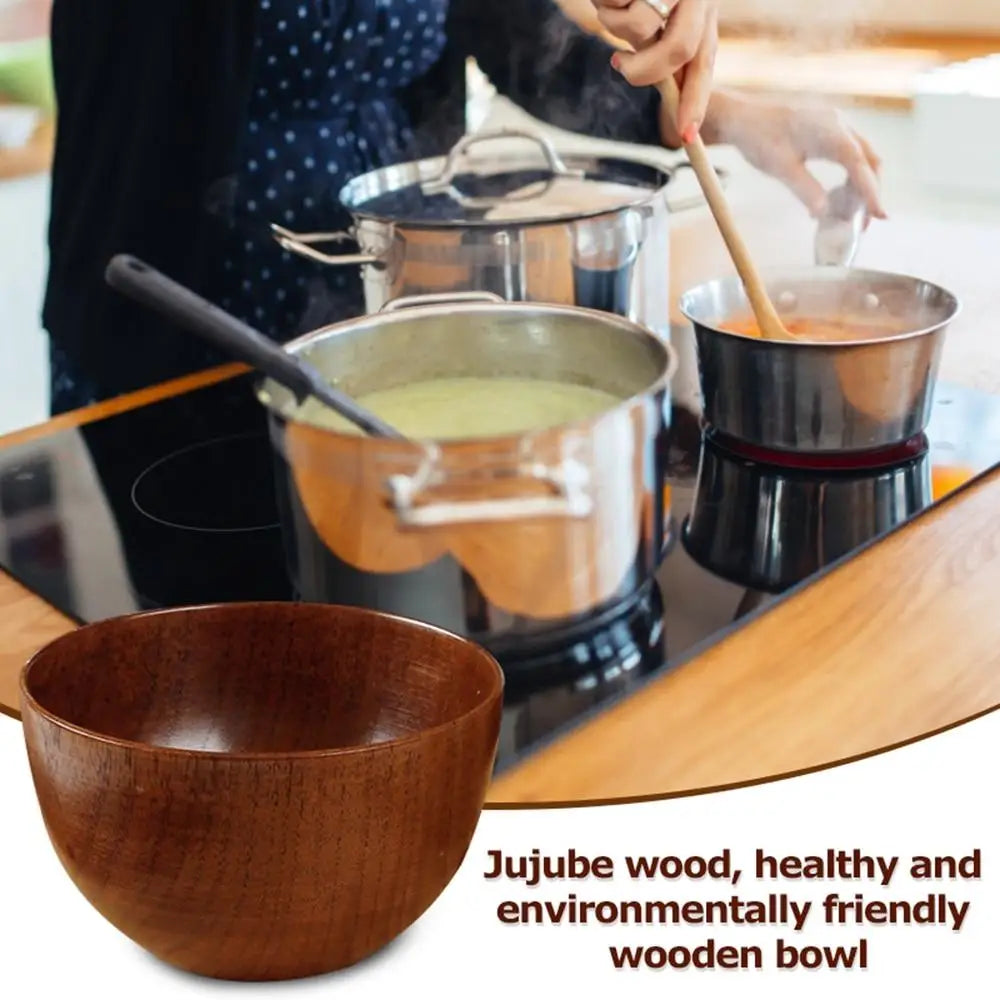 Japanese Style Wooden Bowl | Natural Handcrafted Wood Bowl for Everyday Use