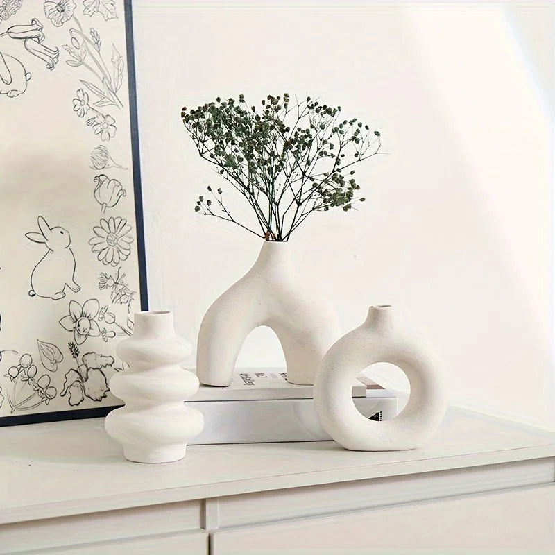 Bohemian Ceramic Vase Set | Decorative Home & Wedding Decor