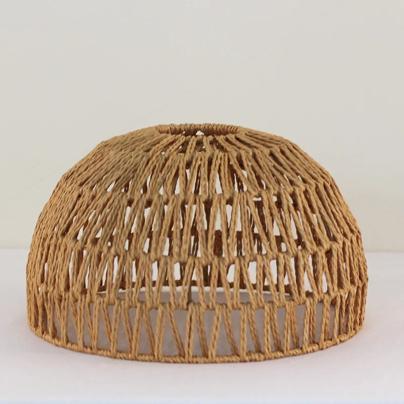 Decoration  Hand-woven Retro Paper-rope Lampshade Chandelier Rattan Light Cover For Cofe , Home, Hotel