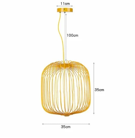 Modern Creative Iron Spokes Pendant Lights Minimalist Birdcage Chandelier for Living RoomDining Room Home Decor Hanging Lamp