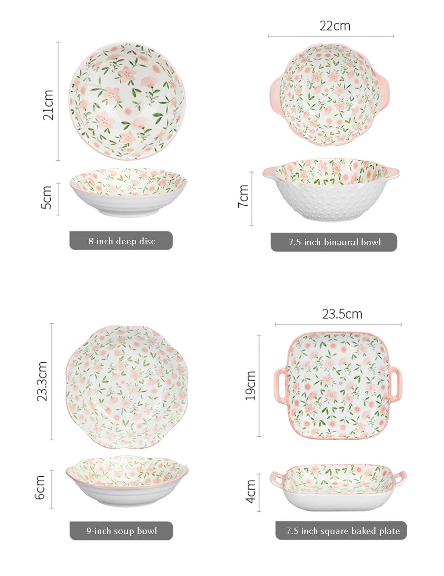 Korean Ceramic Bowl with Lid | Floral Glazed Rice & Soup Bowl