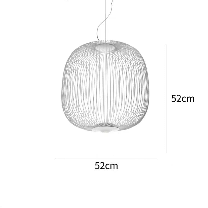 Modern Creative Iron Spokes Pendant Lights Minimalist Birdcage Chandelier for Living RoomDining Room Home Decor Hanging Lamp