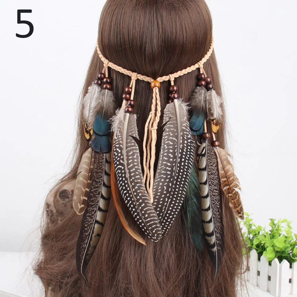 Boho Feather Headband – Adjustable Festival Hair Accessory