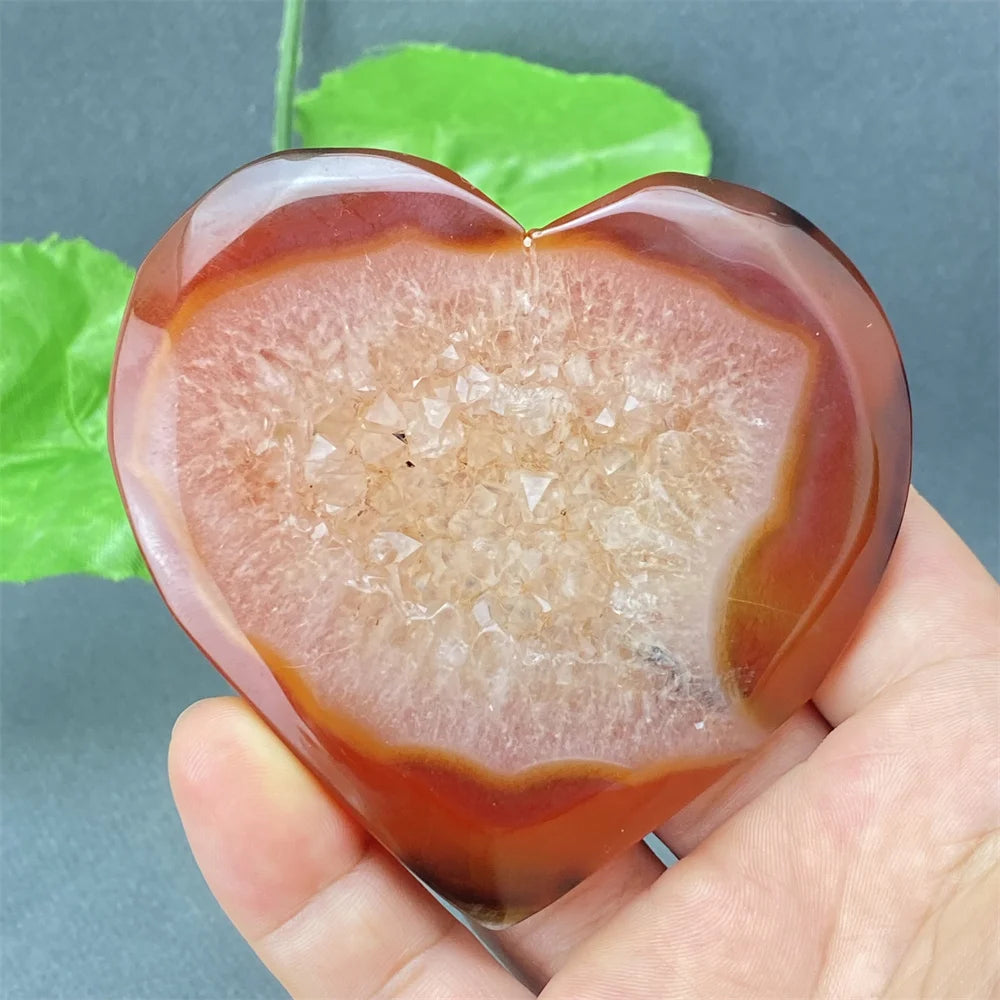Natural Red Agate Geode Heart – Crystal Home Decor & Feng Shui Gift