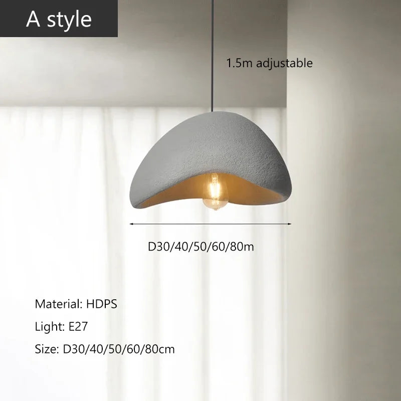 Nordic Minimalist Wabi Sabi Wind E27 Led Pendant Lights Dining Room Bar Loft Bedroom Home Decor Chandelier Hanging Lamp Fixture
