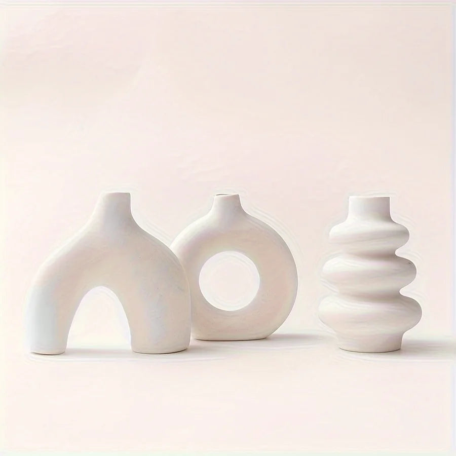 Bohemian Ceramic Vase Set | Decorative Home & Wedding Decor