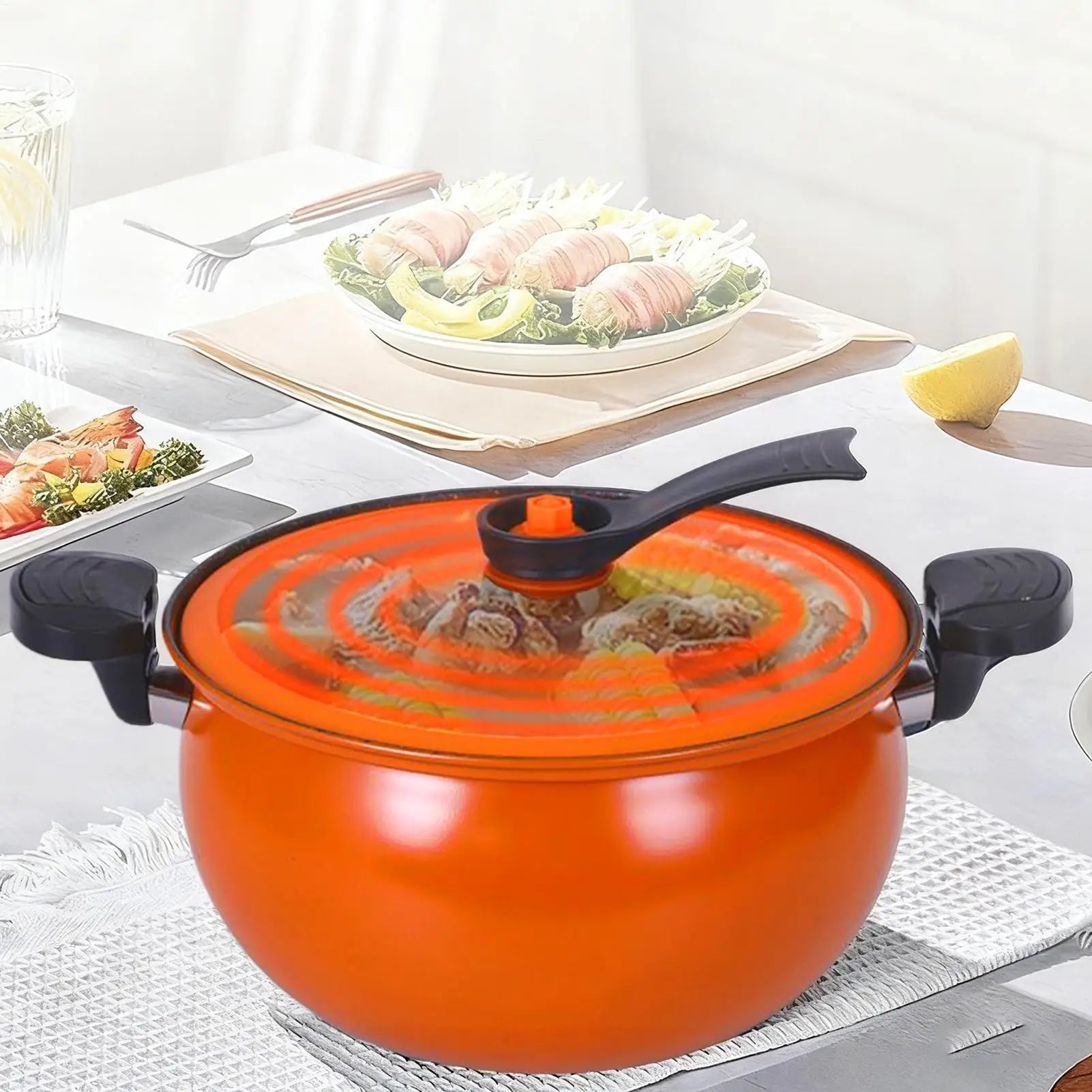 Cast Iron Dutch Oven | Large Non-Stick Cooking Pot with Lid for Gas & Induction