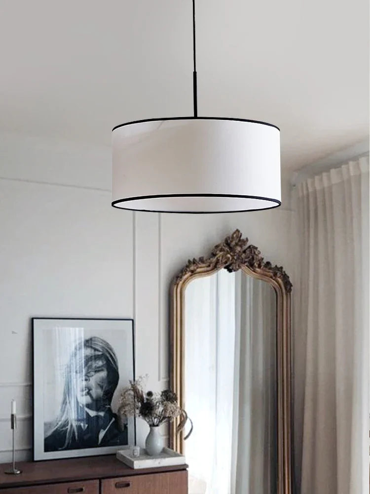 Vintage Nordic Fabric Hanging Lamp for Kitchen Restaurant Living Room Home Decor Suspension Luminaire Cloth Pendant Light