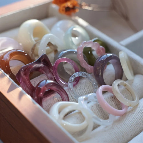Boho 21-Piece Multicolor Flower Ring Set – Retro Stackable Layering Rings for Women