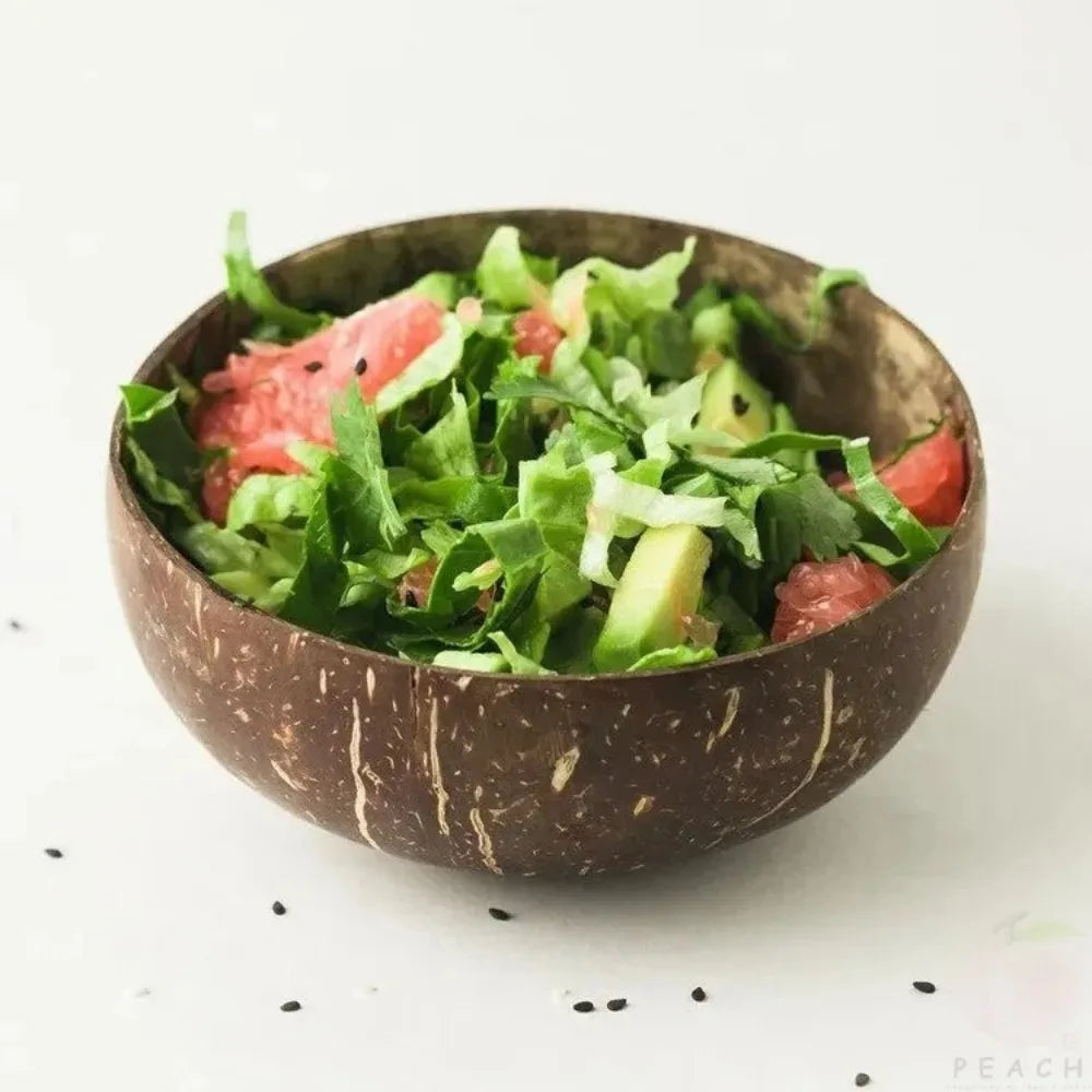 Polished Coconut Bowl & Wooden Spoon Set | Natural Eco-Friendly Smoothie Bowl
