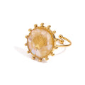 Boho Natural Seashell Charm Ring – 18K Gold Plated Stainless Steel Adjustable