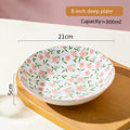 Korean Ceramic Bowl with Lid | Floral Glazed Rice & Soup Bowl