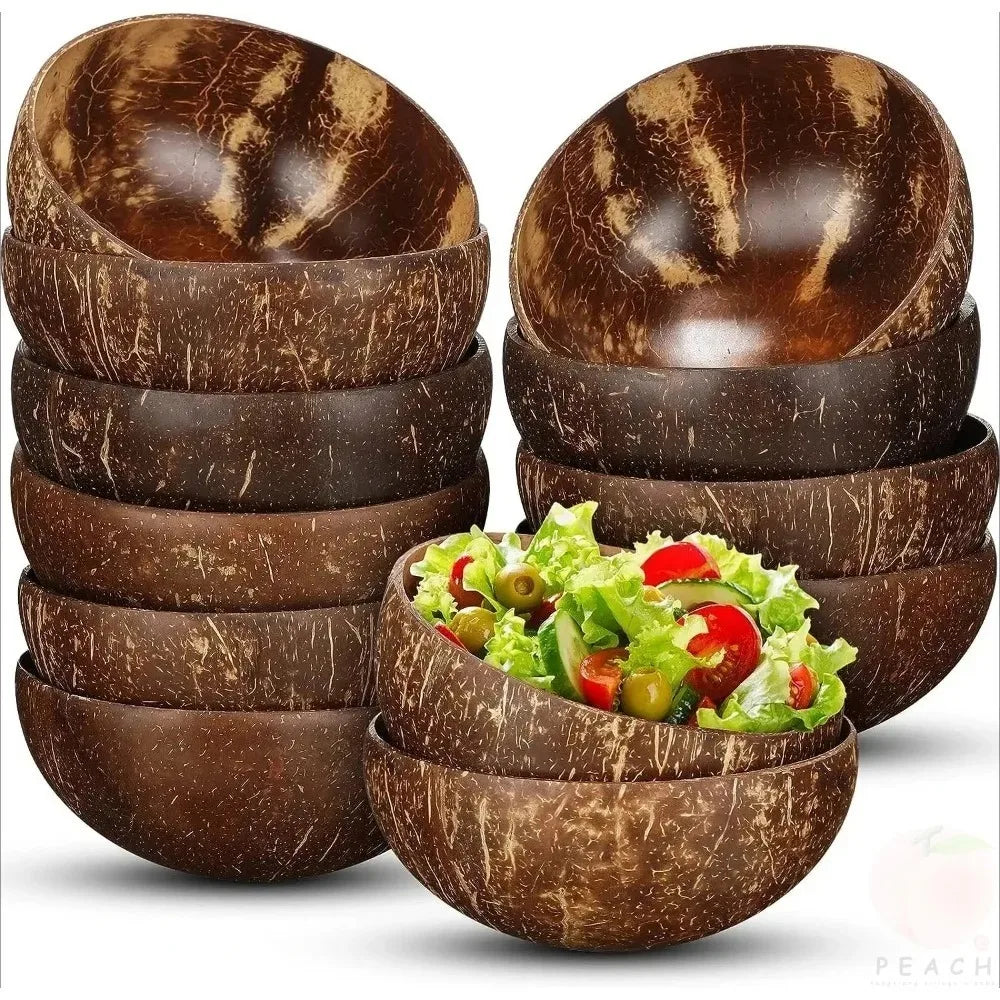Polished Coconut Bowl & Wooden Spoon Set | Natural Eco-Friendly Smoothie Bowl