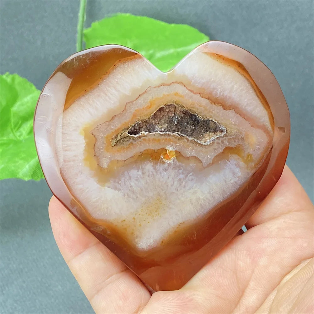 Natural Red Agate Geode Heart – Crystal Home Decor & Feng Shui Gift