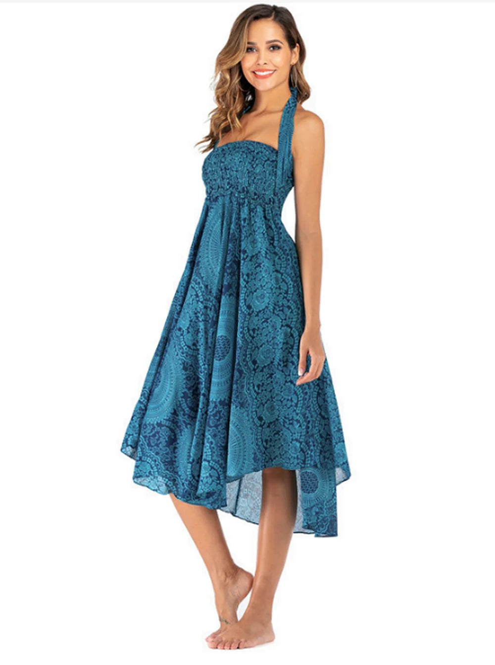 Boho Chiffon Maxi Dress | Sleeveless V-Neck Beach Dress