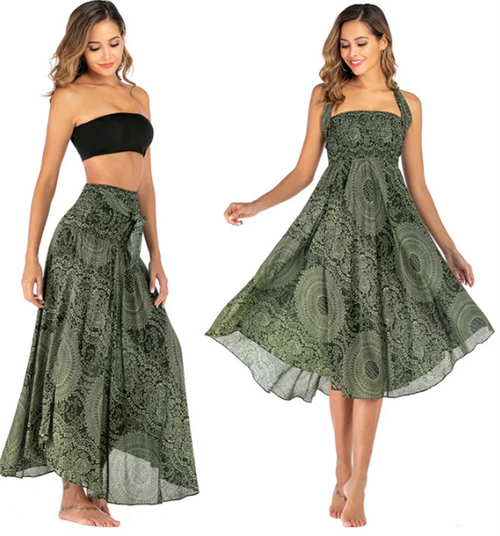 Boho Chiffon Maxi Dress | Sleeveless V-Neck Beach Dress
