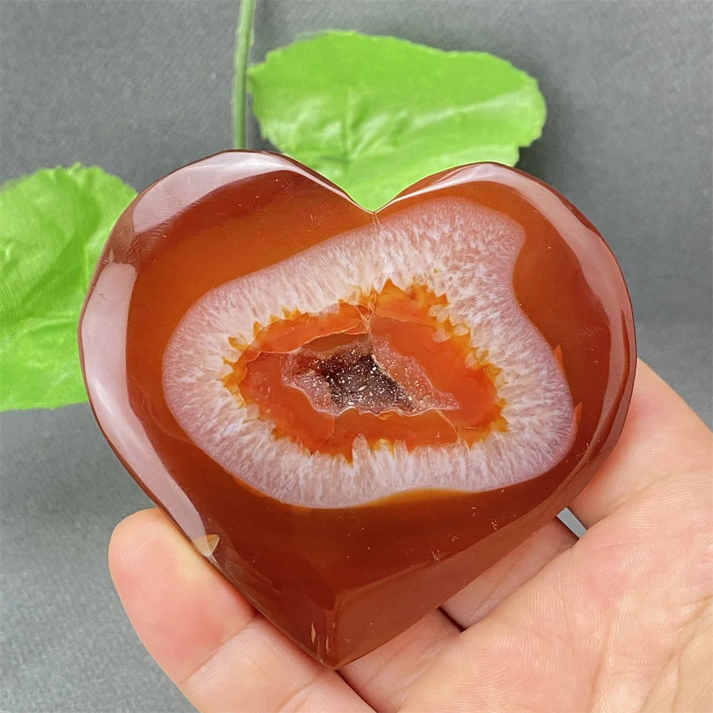 Natural Red Agate Geode Heart – Crystal Home Decor & Feng Shui Gift