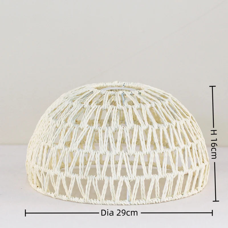 Decoration  Hand-woven Retro Paper-rope Lampshade Chandelier Rattan Light Cover For Cofe , Home, Hotel