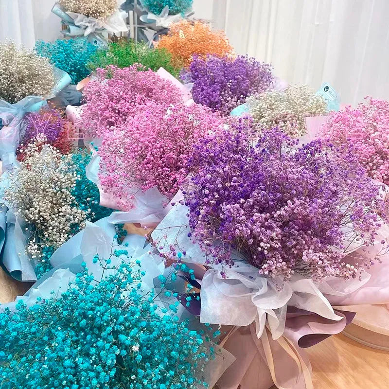 100g Dried Flowers Baby Breath Preserved Flowers Gypsophila Bouquet Boho Home Decor Colorful Gypsophile Wedding Party Decoration